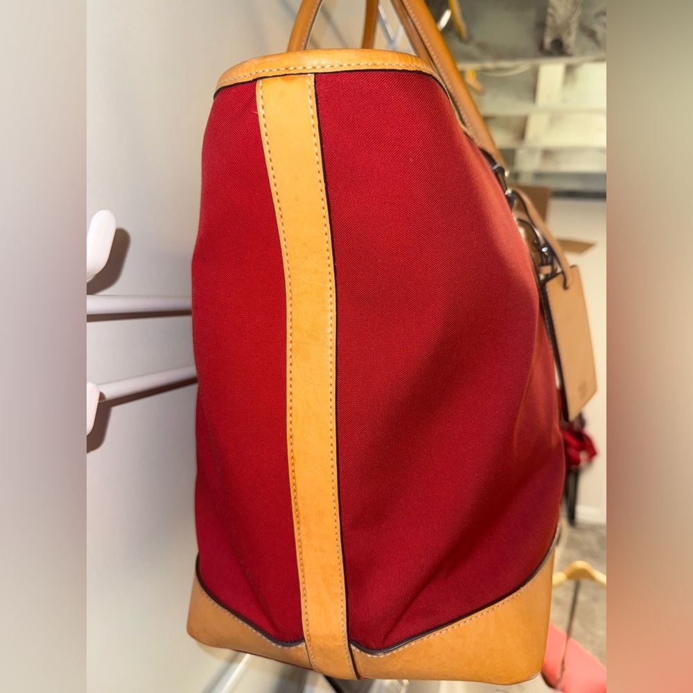 Coach Vintage Transatlantic XL Weekender Red Canvas and Leather 5968 - Picture 5 of 12
